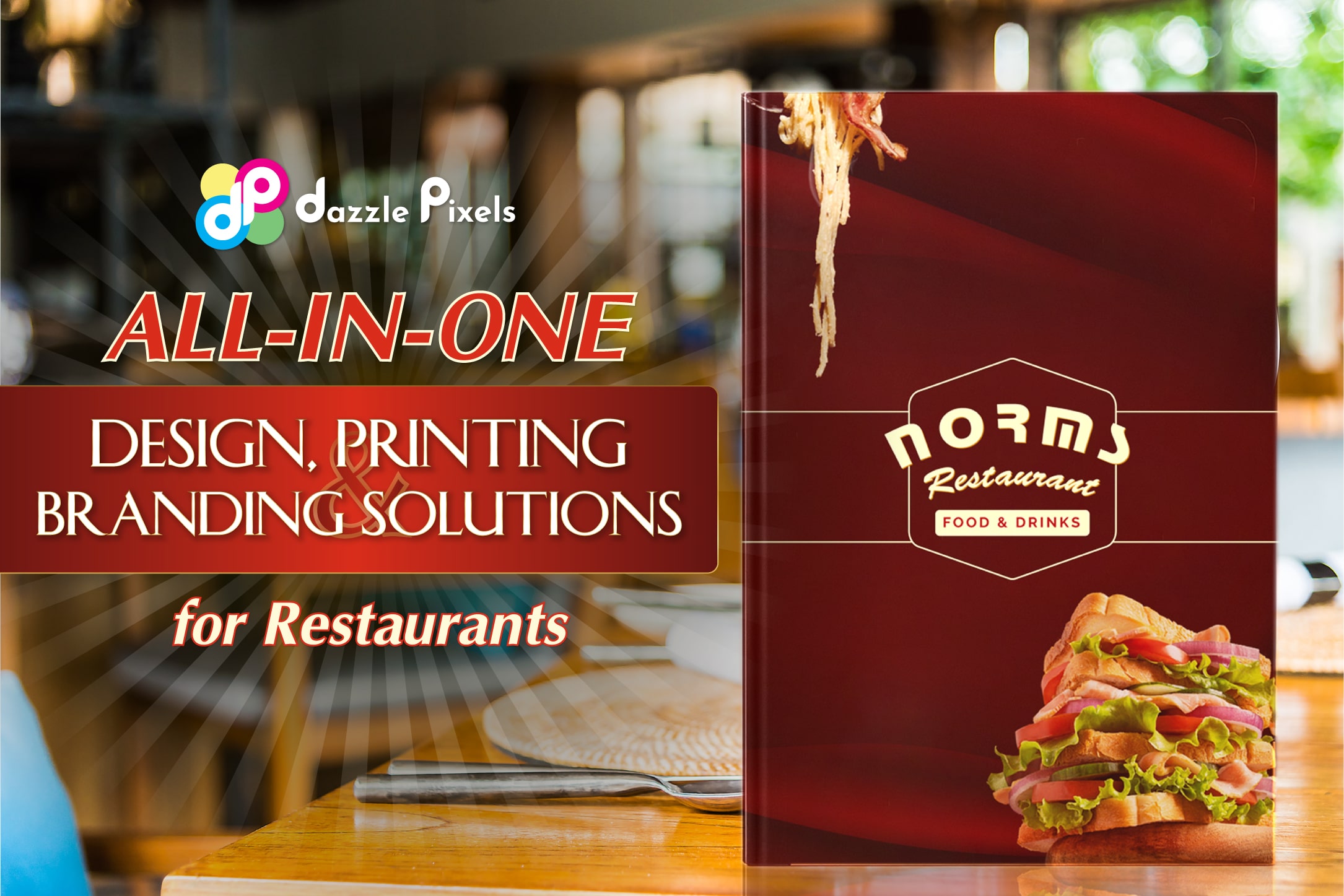 Dazzle Pixels – All-in-One Design, Printing, and Branding Solutions for Restaurants